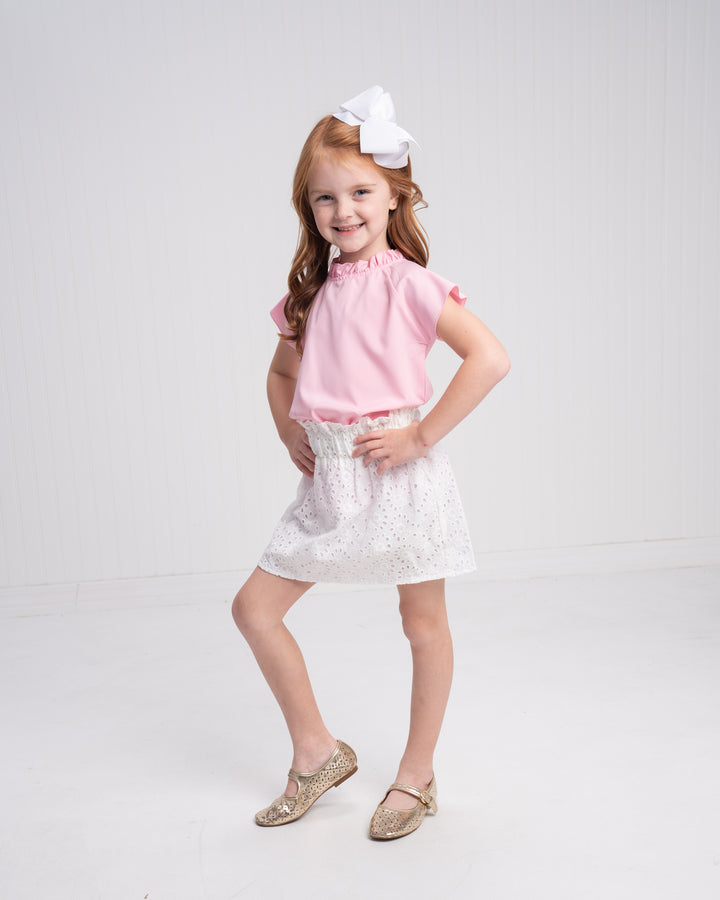 Elle White Eyelet Skirt