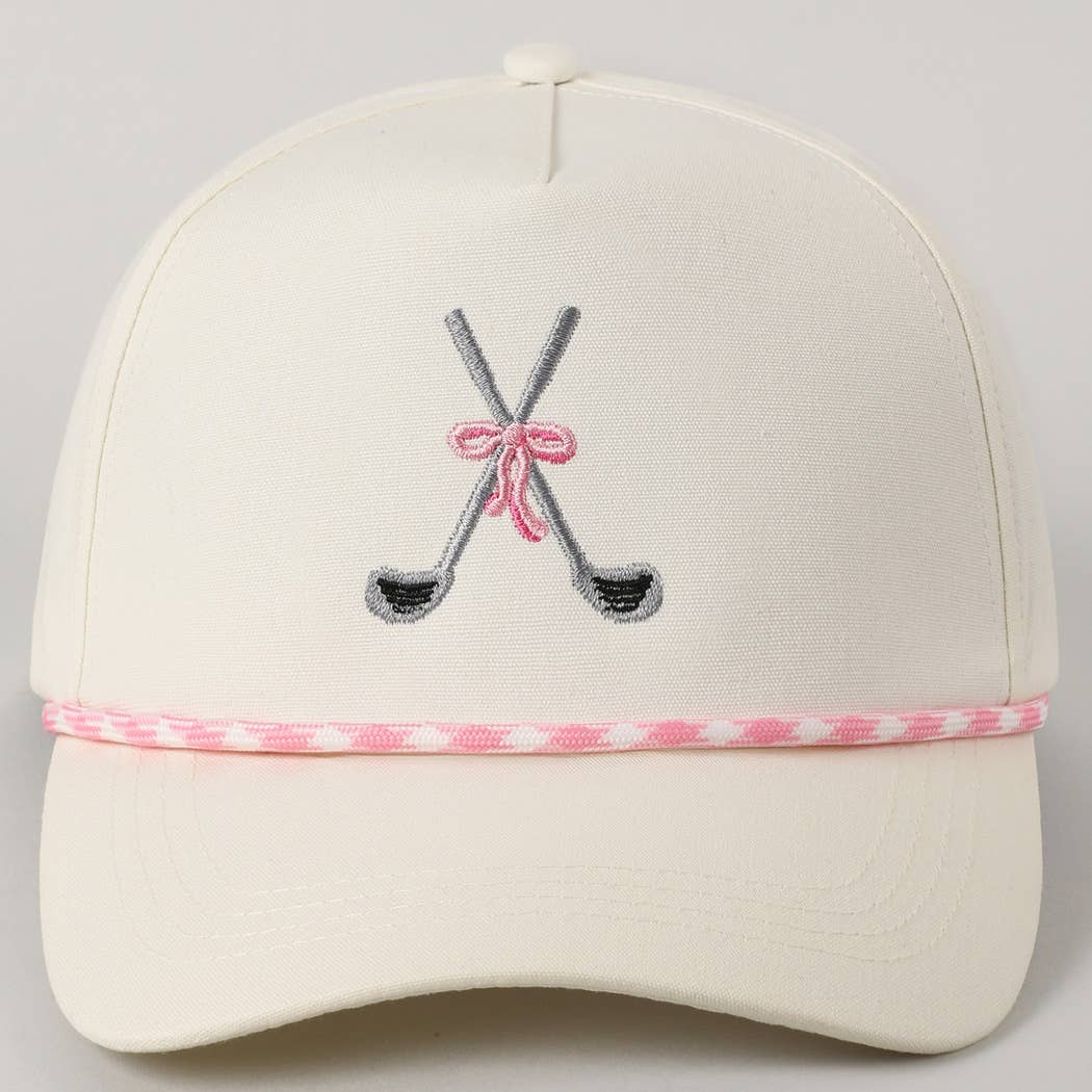 Fashion City - Golf Clubs with Ribbon Embroidered Trucker Hat: LT BLUE / ONE SIZE