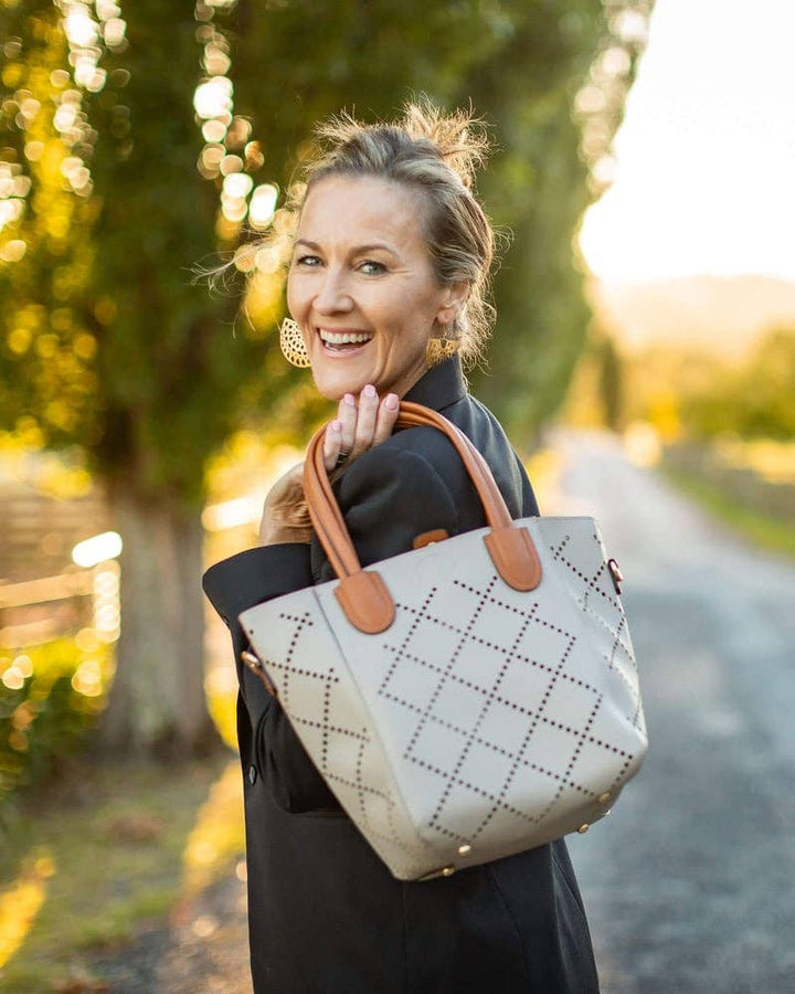 Louenhide - Baby Bermuda Tote Bag: Vegan-Polyurethane / Women-Owned / Putty