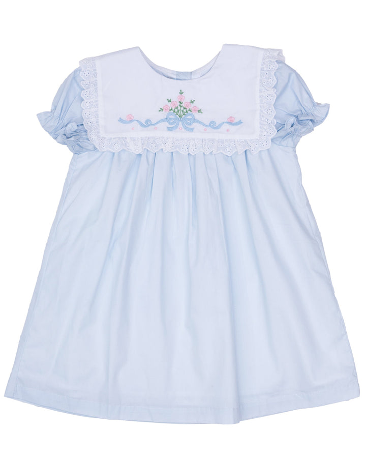 Remi Porcelain Blue Floral Bow Dress
