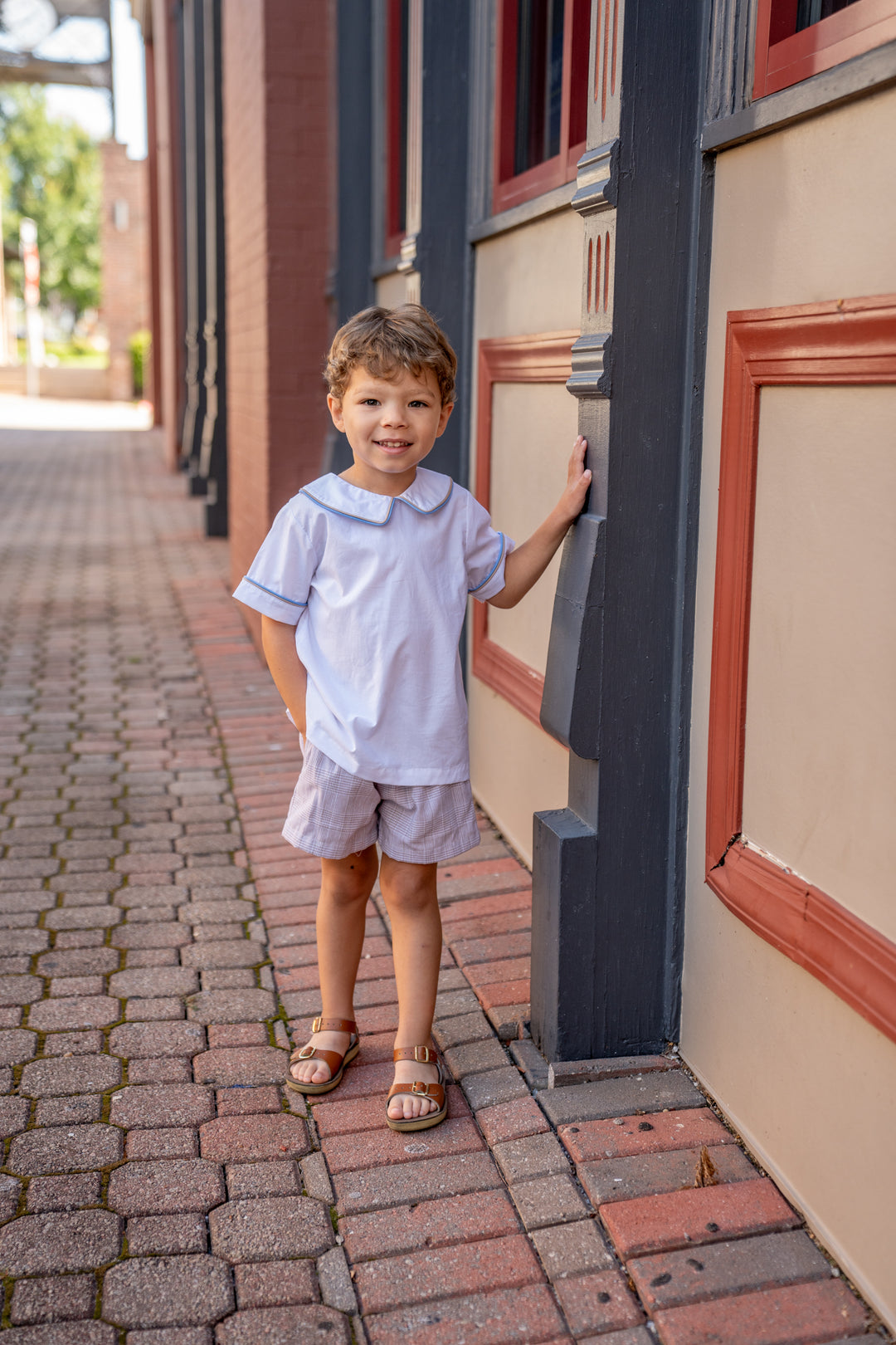 John Blue And Brown Short Set