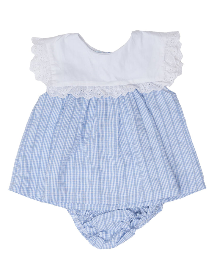 Audrey Blue Check Bloomer Set