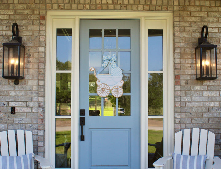 Front Porch Elegance - Welcome Baby- Door Hanger: Green- Welcome Baby!