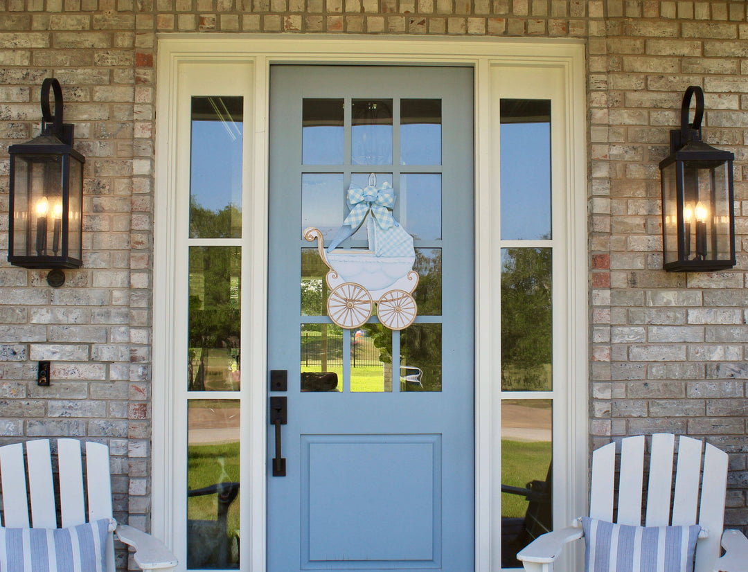 Front Porch Elegance - Welcome Baby- Door Hanger: Blue- It's a Boy