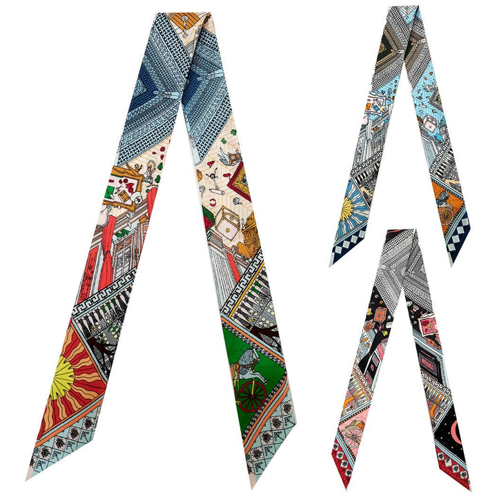Fashion City - Colorful Geometric Pattern Light Weight Scarf: Red / ONE SIZE