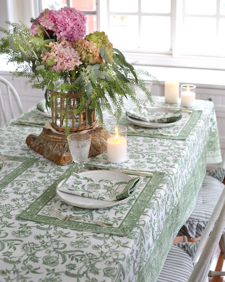 PACIFIC & ROSE TEXTILES - Tablecloth Lilibet Green: 60x60