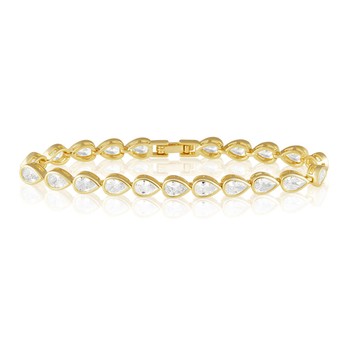 Sahira Jewelry Design - Ines Raindrop Tennis Bracelet: Gold