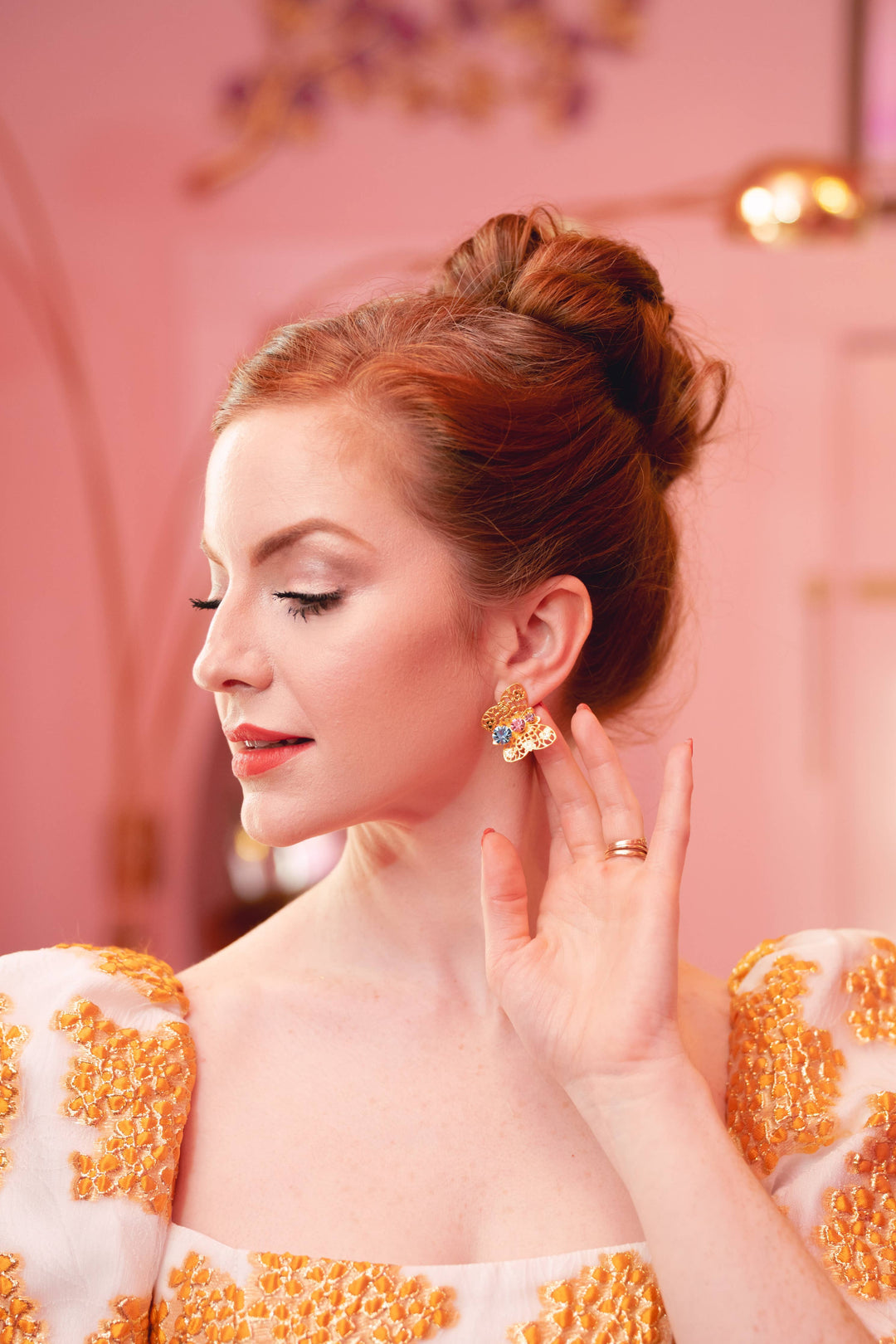 The Pink Reef - The Pink Reef Filagree Butterfly Stud in Turquoise