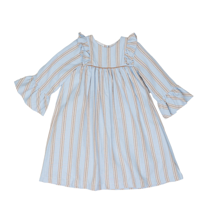 Mary Blue and Brown Stripe Dress