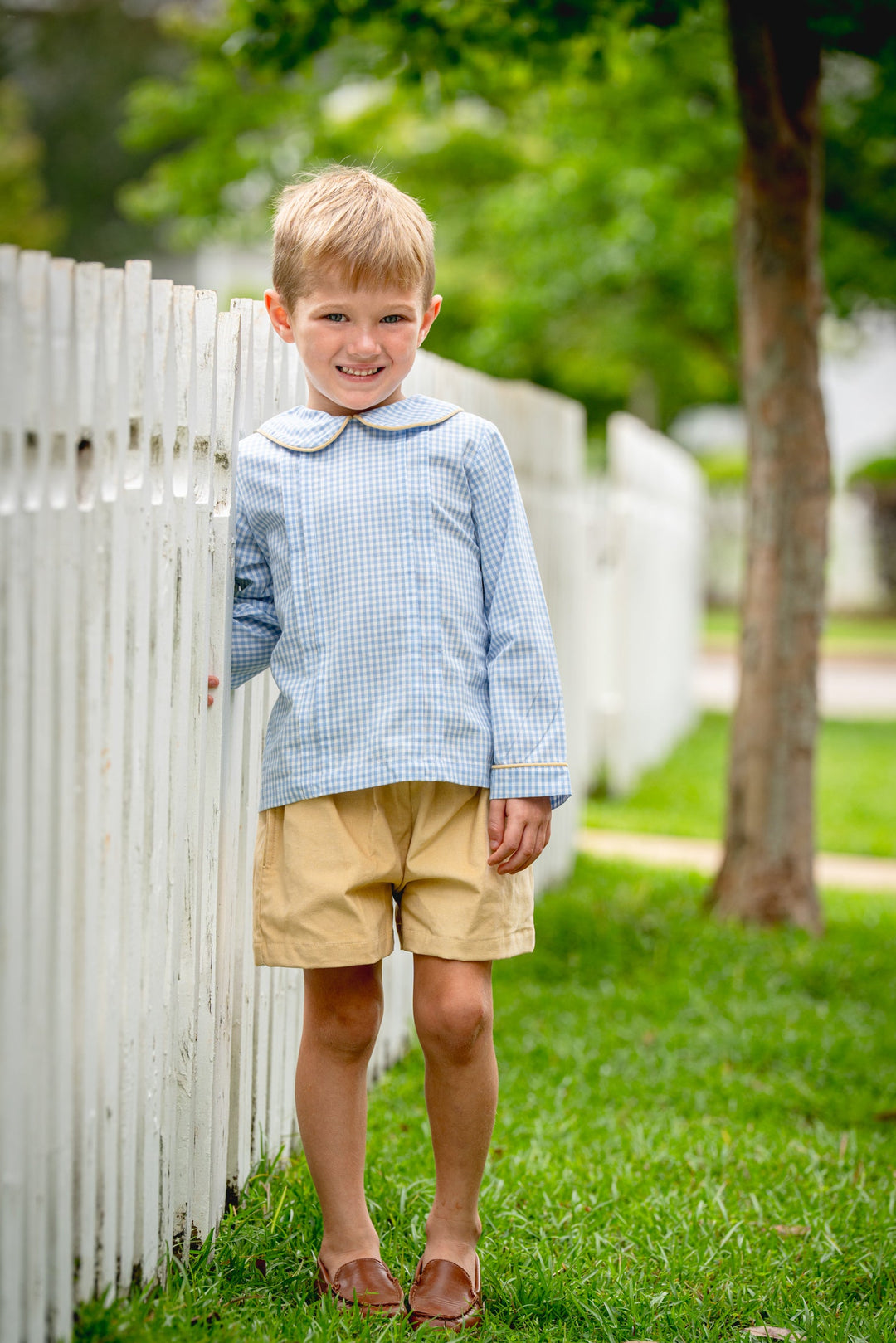 Timothy Tan & Blue Check Short Set