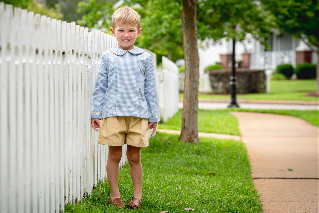 Timothy Tan & Blue Check Short Set