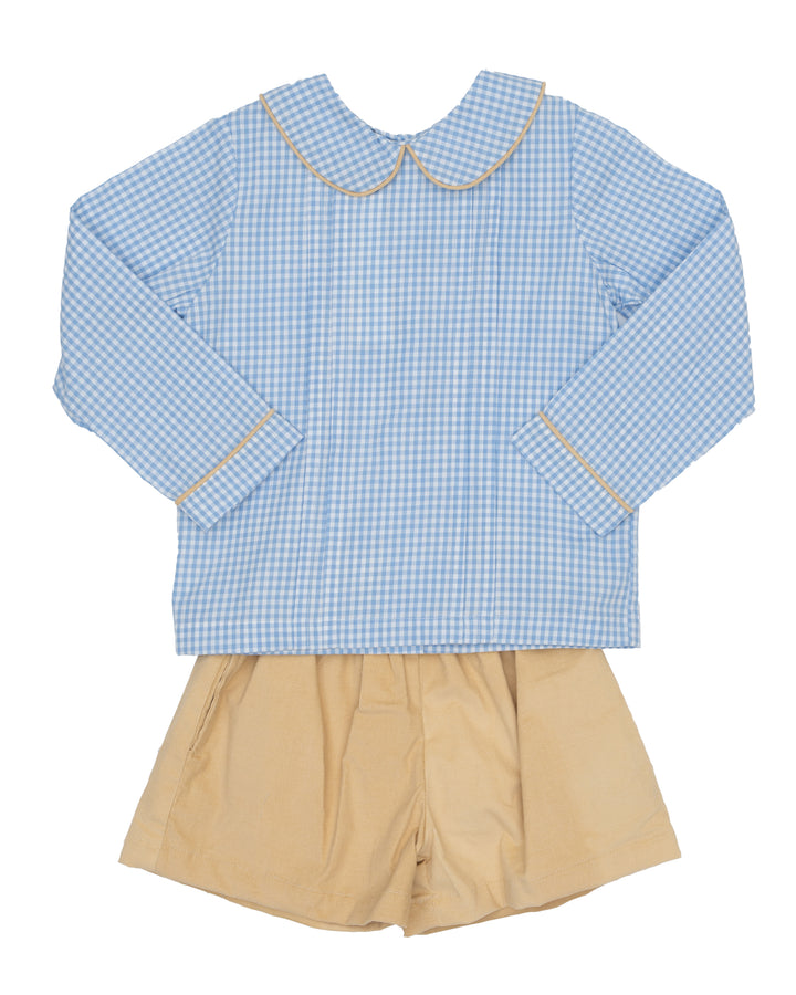 Timothy Tan & Blue Check Short Set