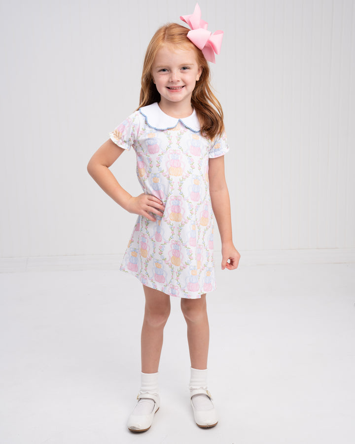 Presley Kait Pumpkin Trellis Dress