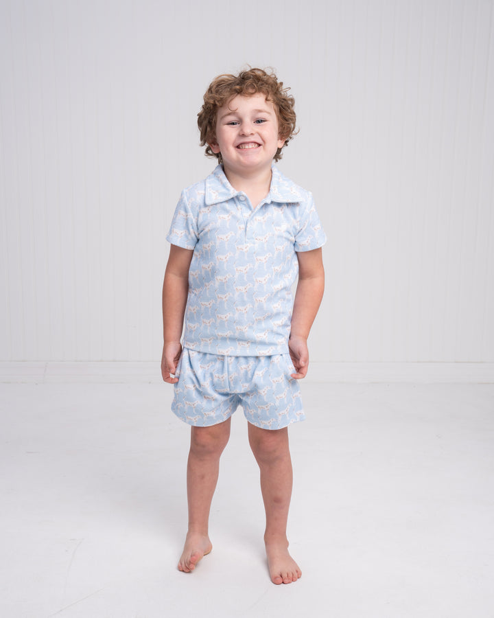 Blue Dog Days Terry Cloth Shorts