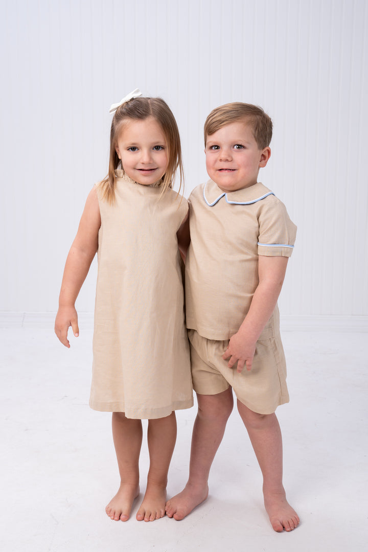 Karla Ecru Linen Dress