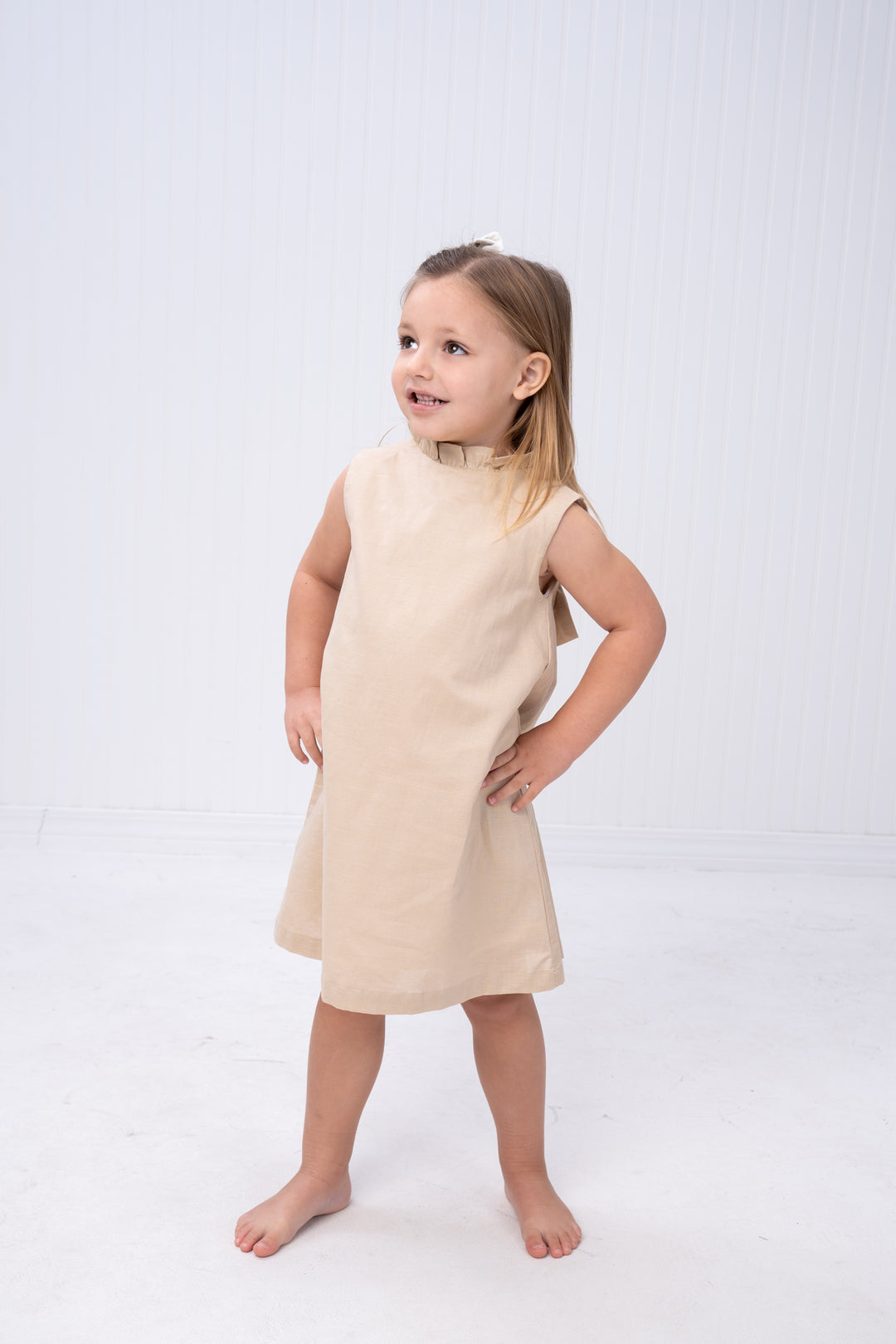 Karla Ecru Linen Dress