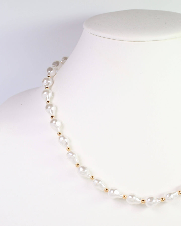 Caroline Hill - Ramier Baroque Pearl Necklace Cream: Default