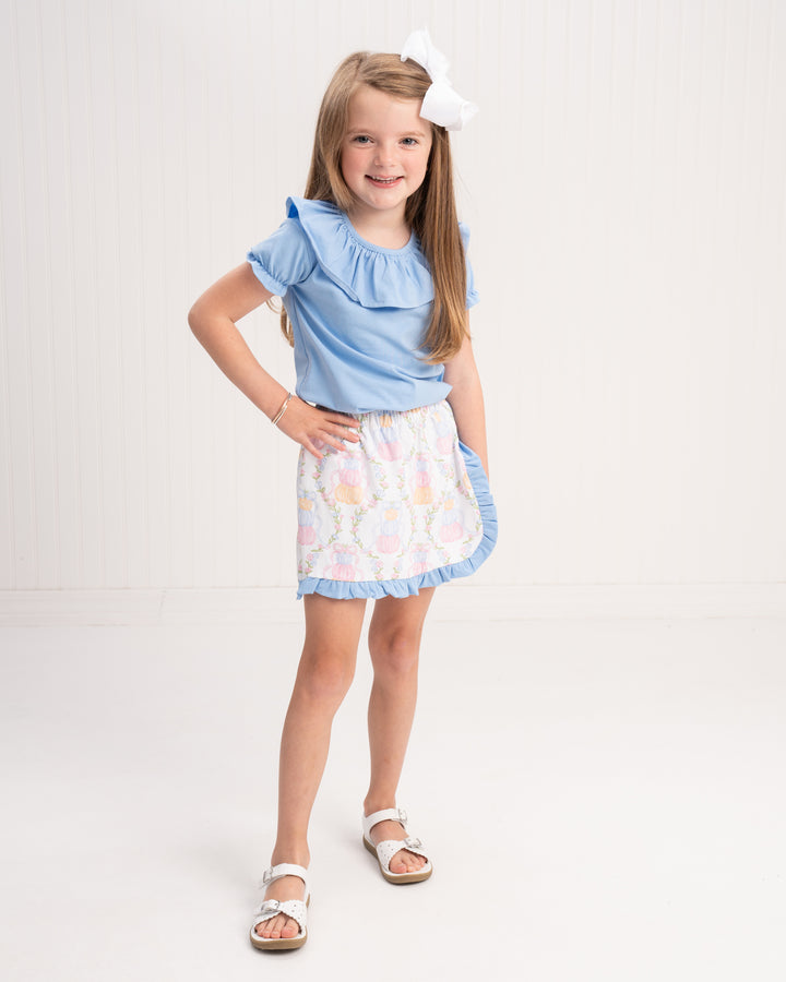 Evelyn Pumpkin Trellis Skort