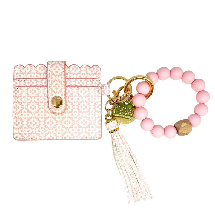 Laura Park Designs - Porto Tiles Blush Keychain Wristlet Wallet: One Size