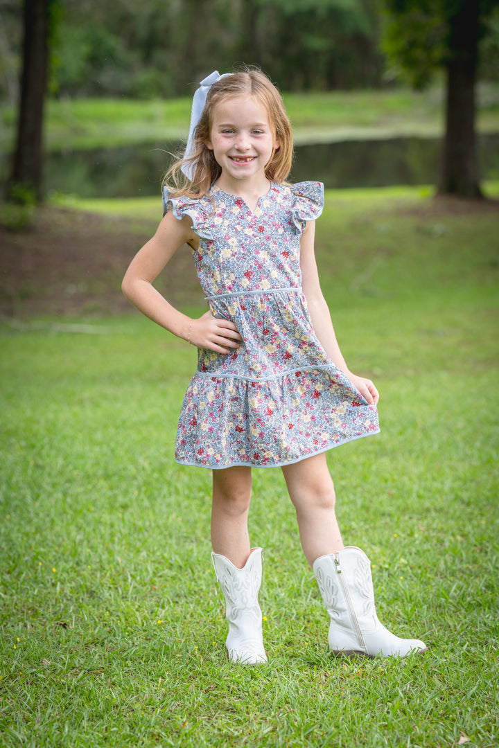 Harley Tan Floral Dress