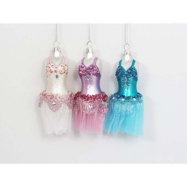 Couture Orn, 3 Asst, Glass, 5"