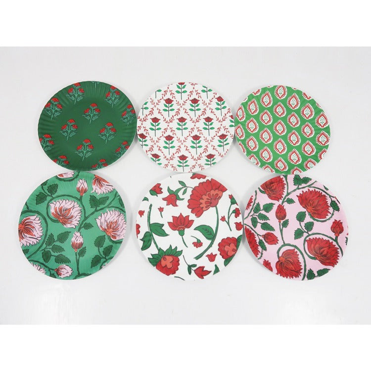 Spice Trail Holiday 'Paper' Plates St/6, Melamine, 6"