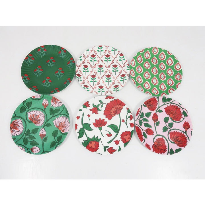 Spice Trail Holiday 'Paper' Plates St/6, Melamine, 6"