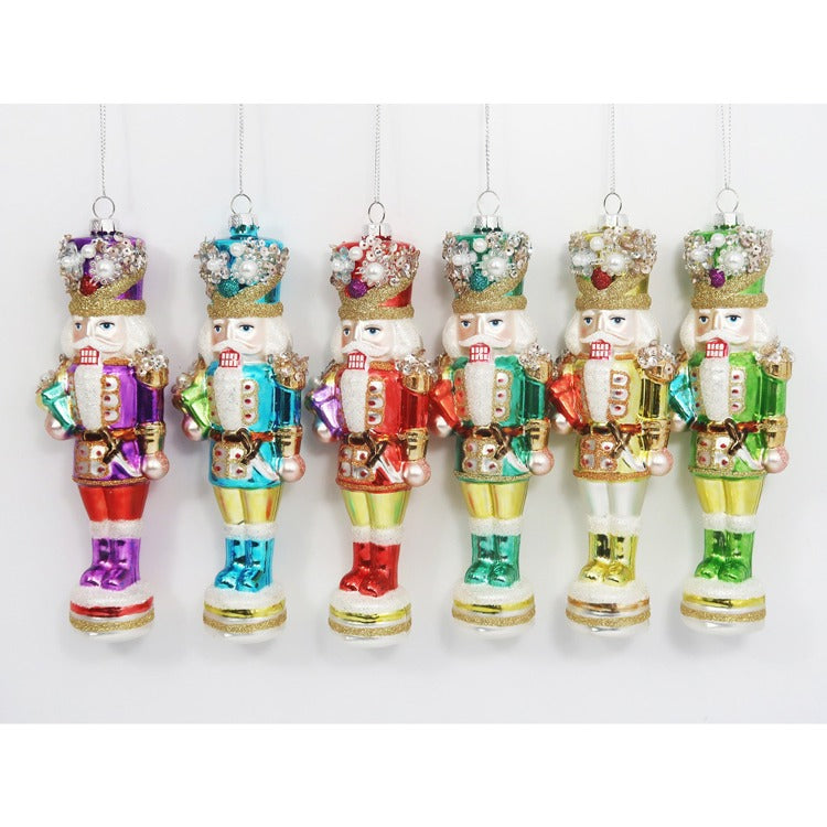 Nutcracker Orn, 6 Asst, Glass, 7.25"
