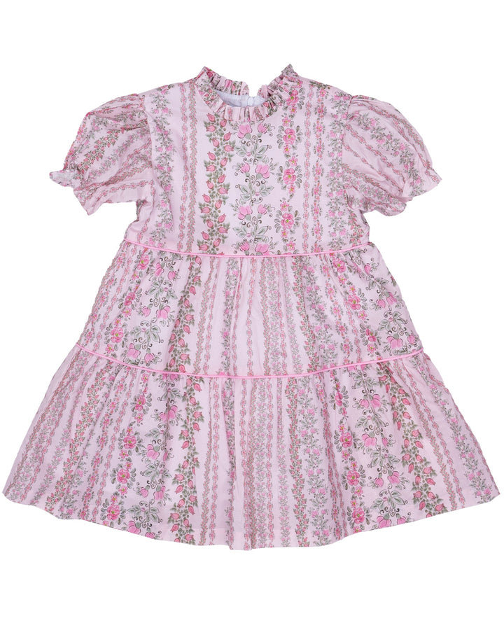 Valeria Pretty Pink Trellis Dress