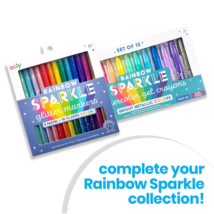OOLY - Rainbow Sparkle Watercolor Gel Crayons - Set of 12