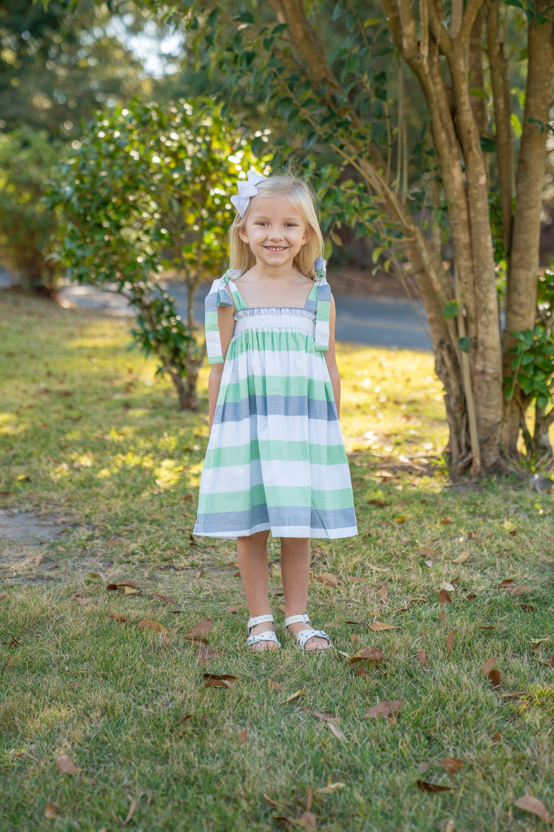 Lola Green & Blue Stripe Dress