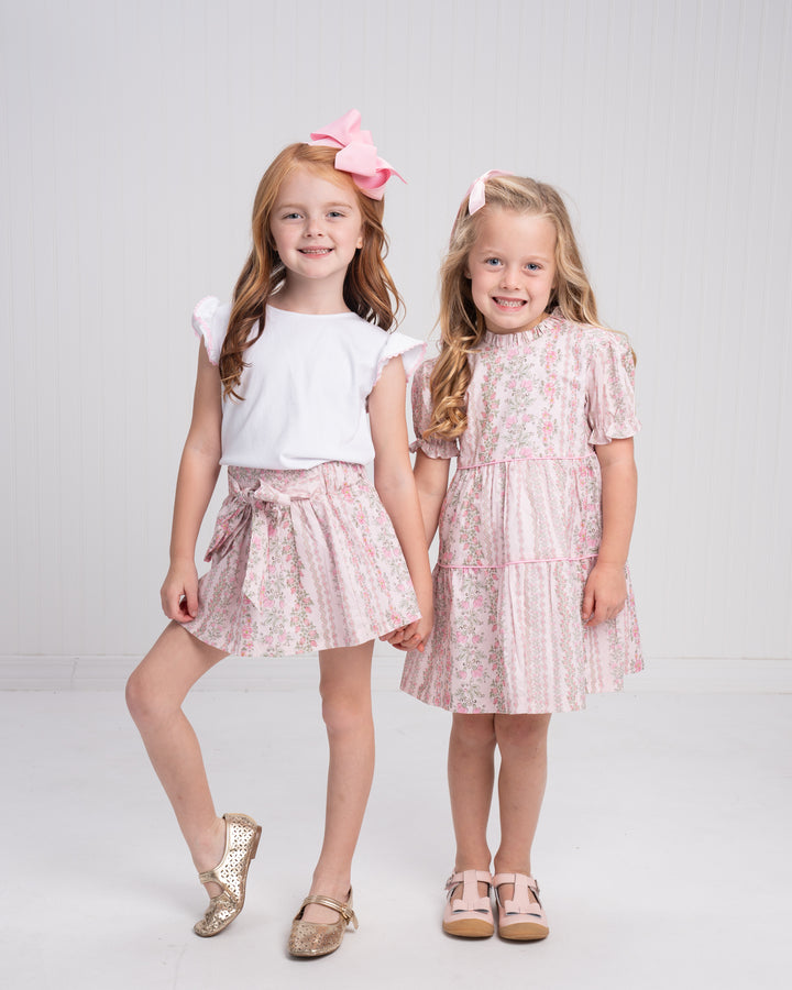 Valeria Pretty Pink Trellis Dress