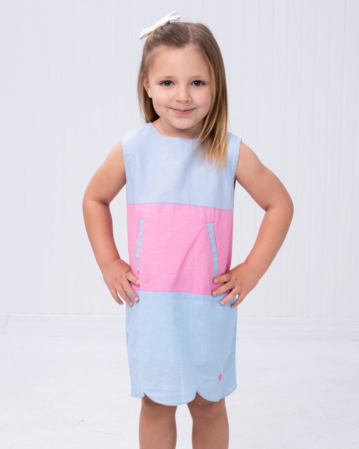 Piper Blue & Pink Linen Dress