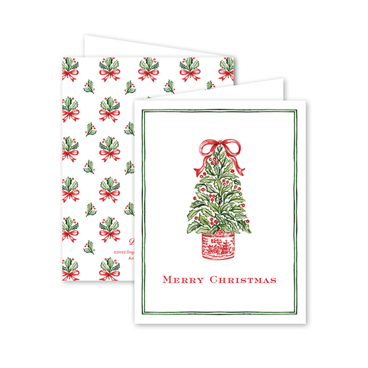 Dogwood Hill - Holly Ribbons Tree: Single Card