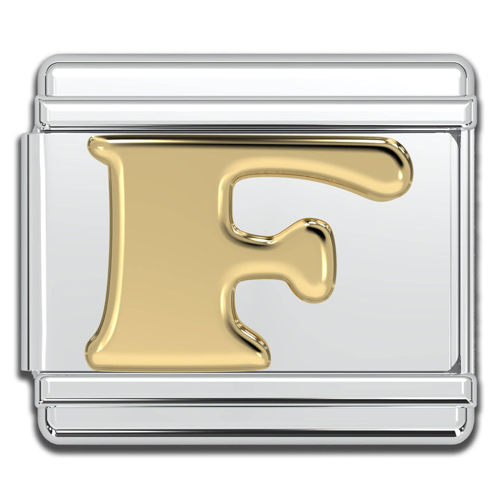 Natalia - Italian Charm Letters A-Z - 9mm Gold Bracelet Charms: B