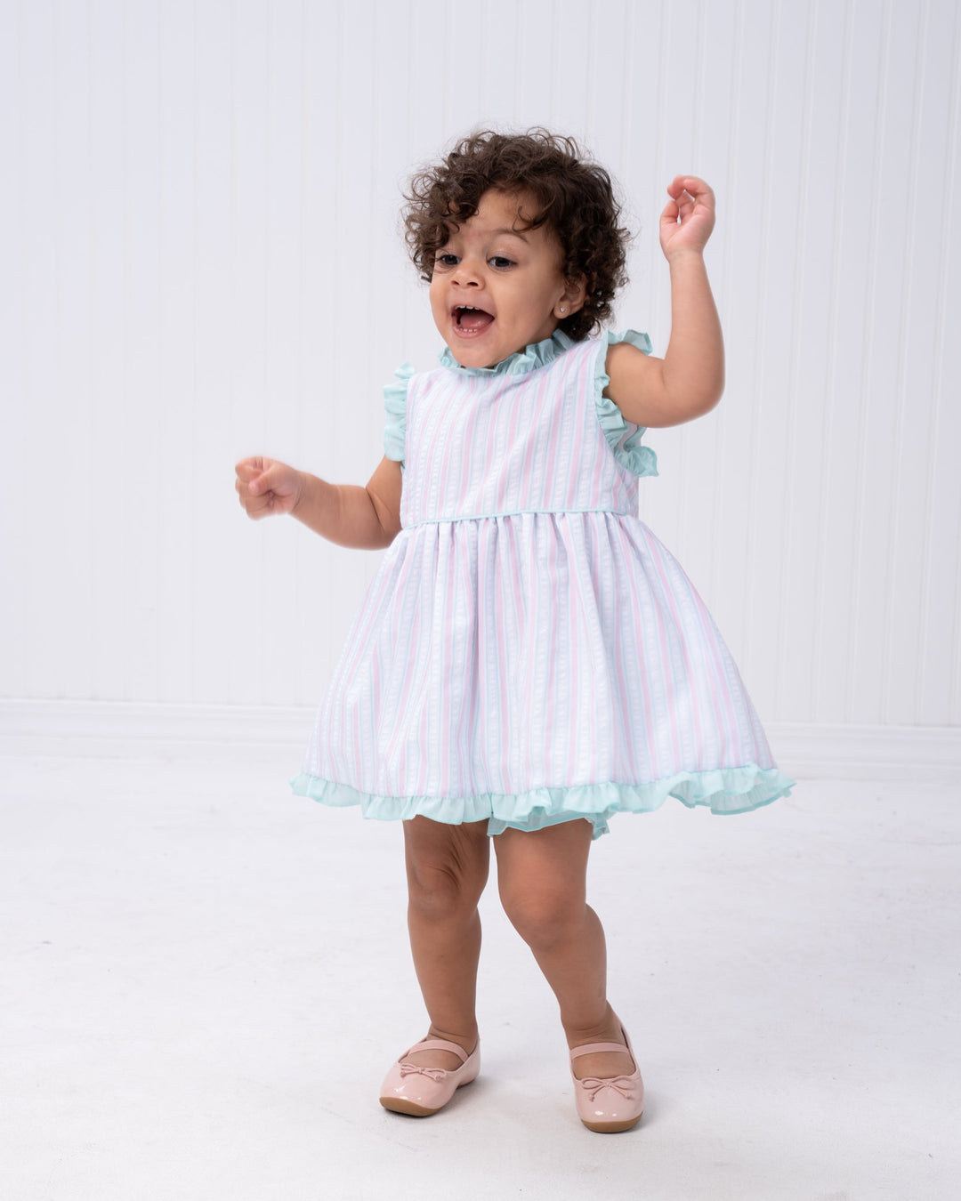 Reagan Pink & Aqua Stripe Bloomer Set