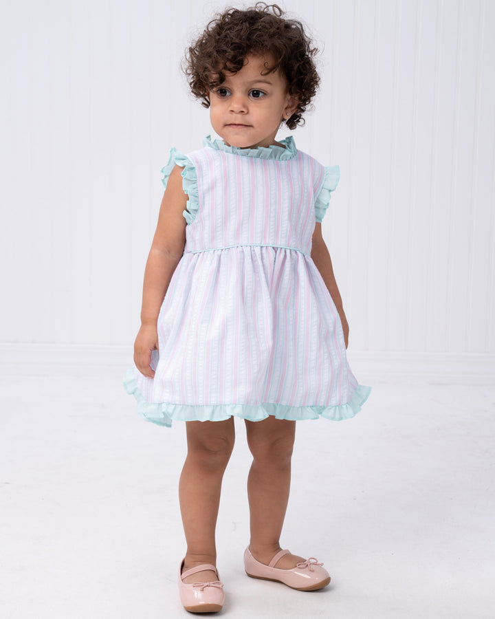 Reagan Pink & Aqua Stripe Bloomer Set