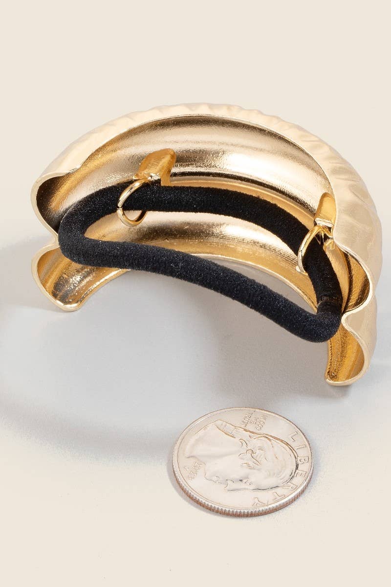 Anarchy Street - 2Pc Gold And Silver Crumpled Cuff Hair Tie Set: Assorted