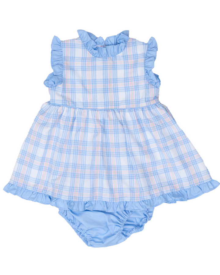 Reagan Pink & Blue Plaid Bloomer Set