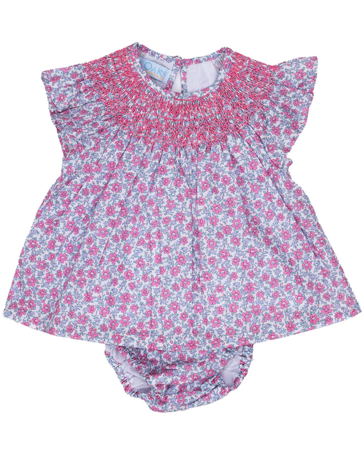 Sandy Belle Bonnet Pink & Blue Bloomer Set