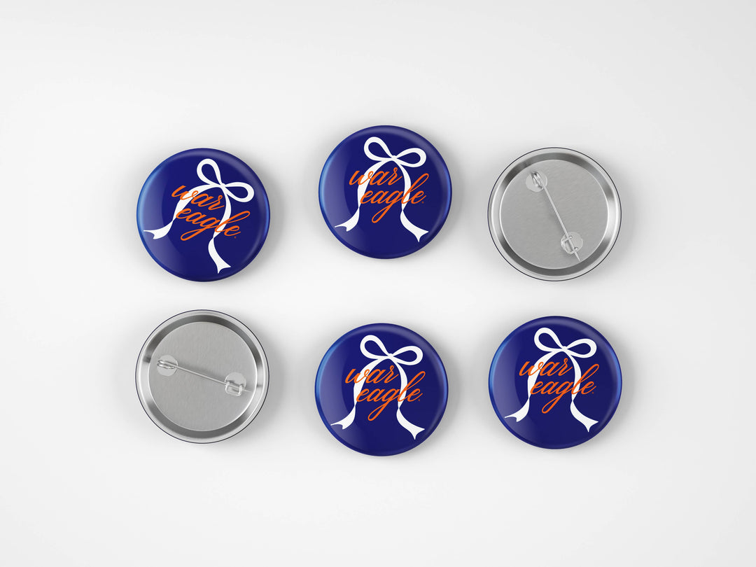 Cute As A Button - Auburn War Eagle Grandmillennial Button