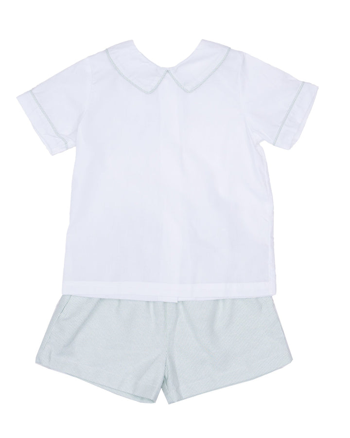 John Willow Green Stripe Short Set