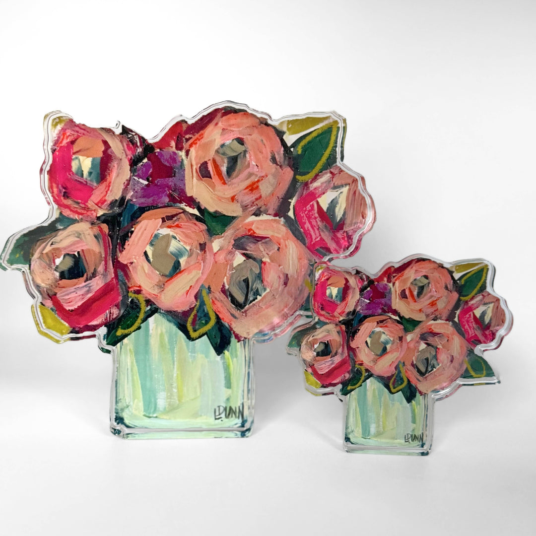 Lauren Dunn - Blush and Blue Acrylic Floral: Bitty
