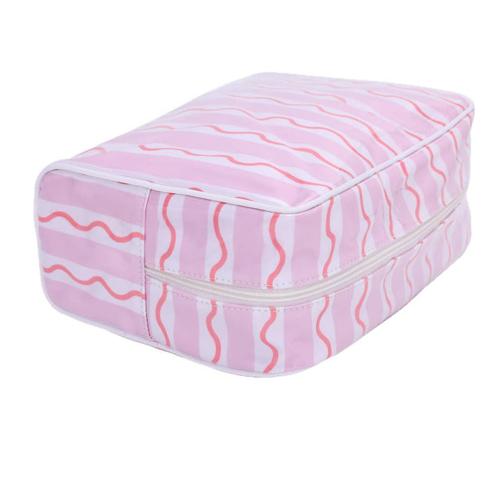 MKS America - Stylish PVC Striped Plaid Multi-Pattern Cosmetic Makeup Bag: C1 / M