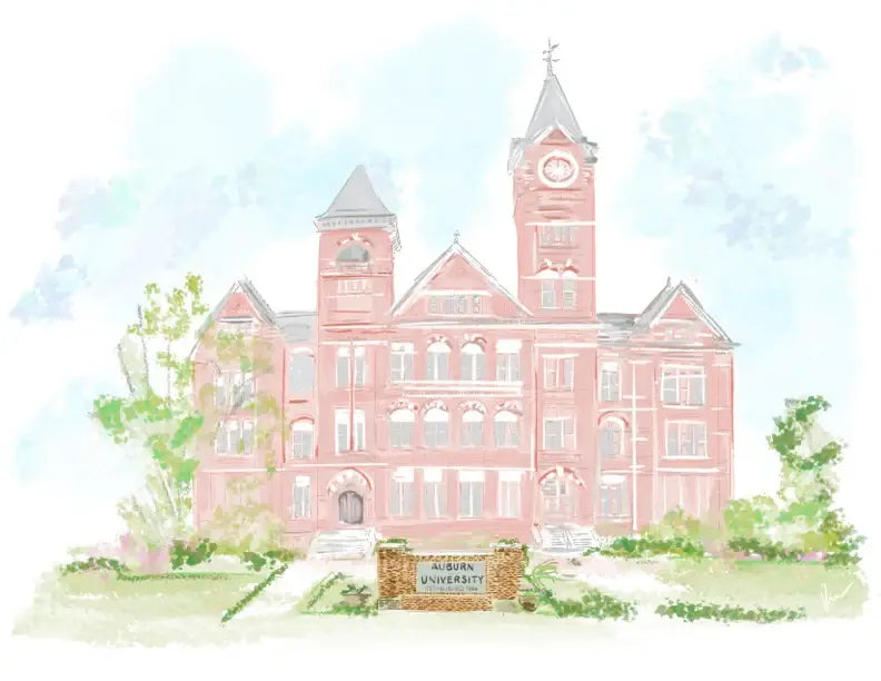 Rebecca Illustrated - AUBURN UNIVERSITY - Art Print: 11x14
