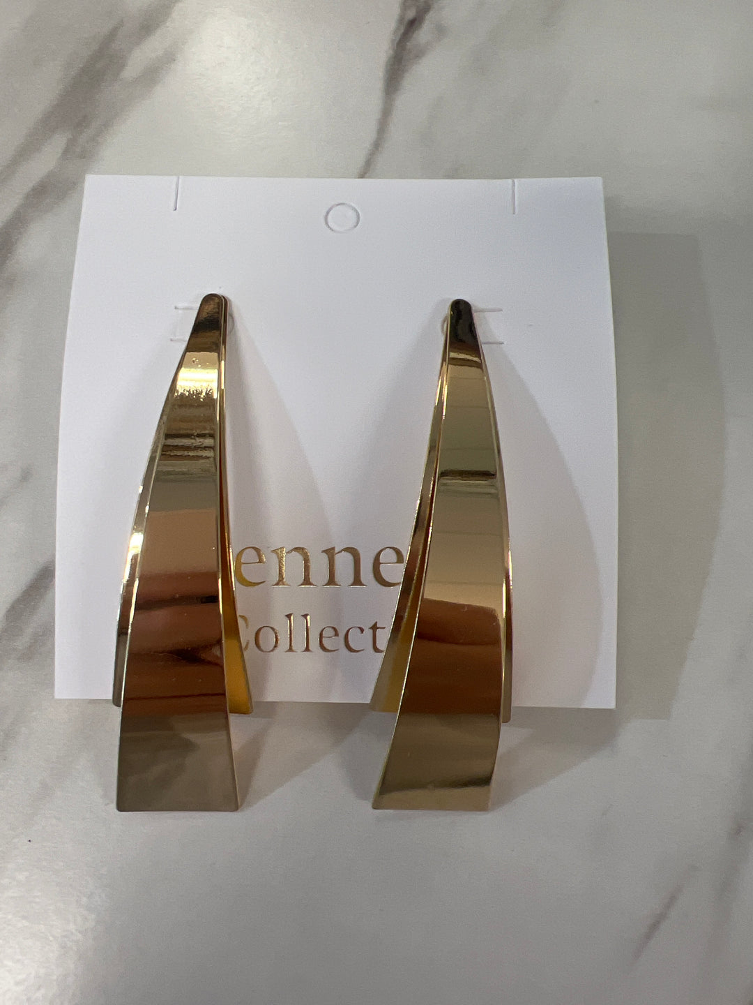 Gold-Layered Angle Bar Drop Earrings