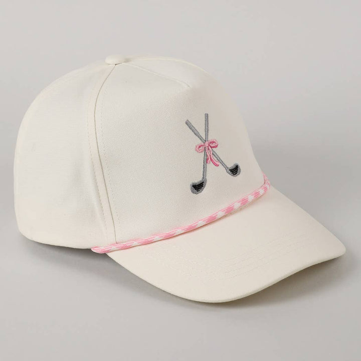 Fashion City - Golf Clubs with Ribbon Embroidered Trucker Hat: LT BLUE / ONE SIZE