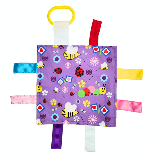 8x8 GARDEN FLOWERS & BUGS CRINKLE SENSORY TOY