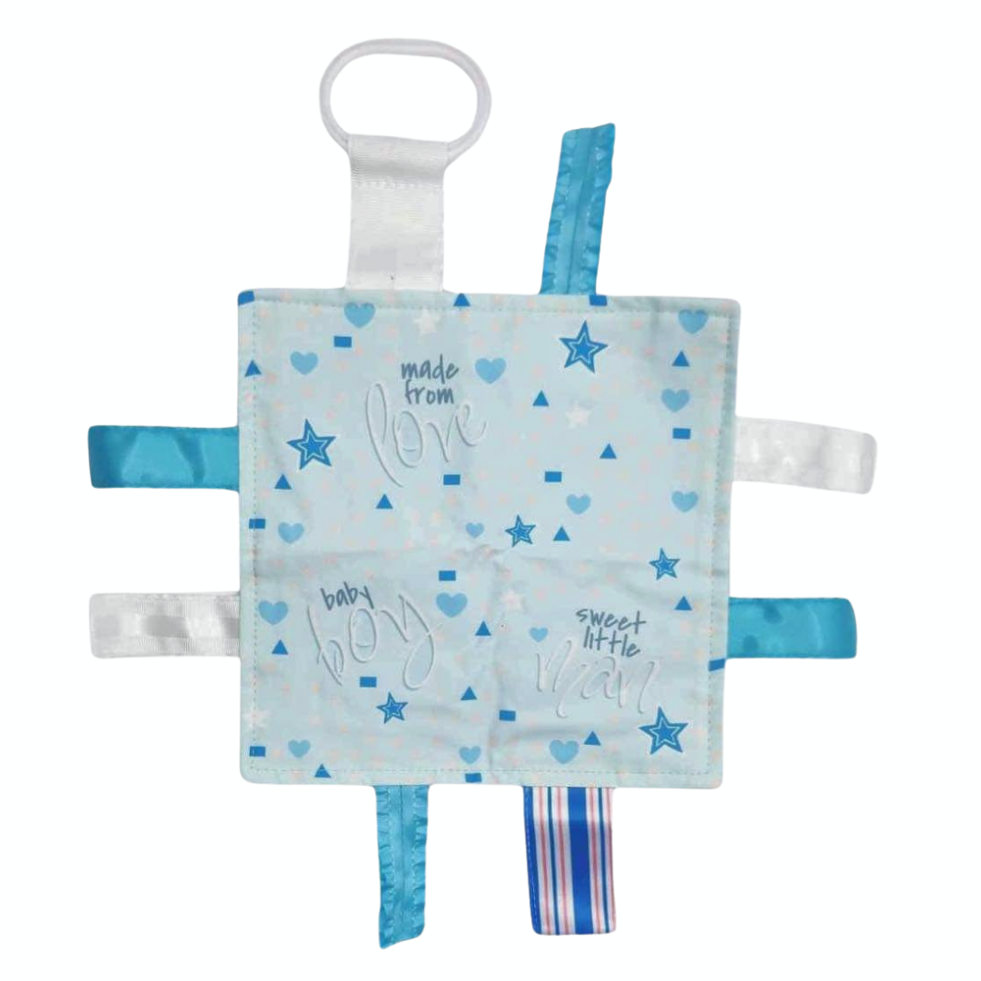 8x8 BABY BOY BLUE WITH HOSPITAL BLANKET RIBBONS CR