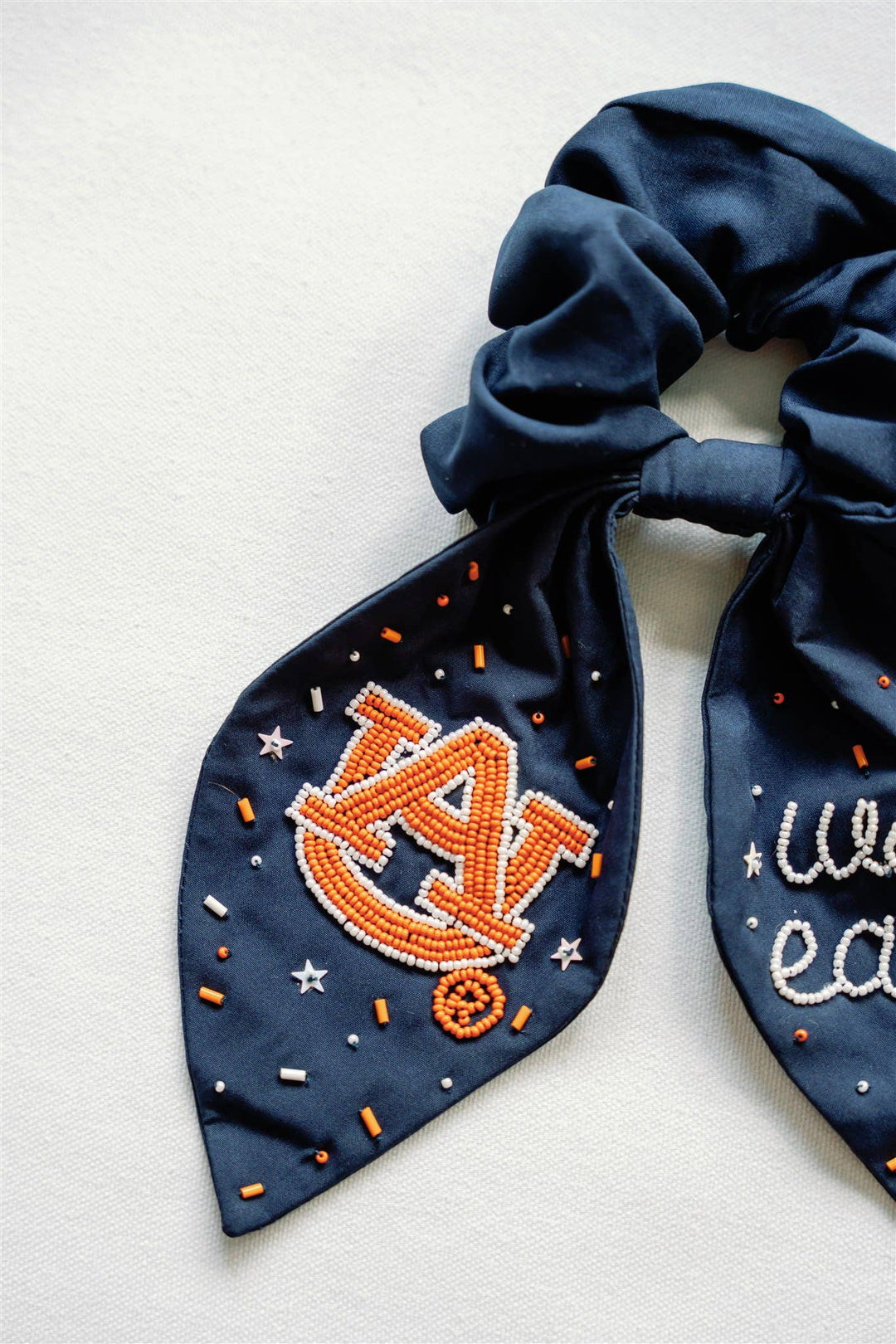 Gracefully Made Art - Auburn University Navy Beaded Scrunchie